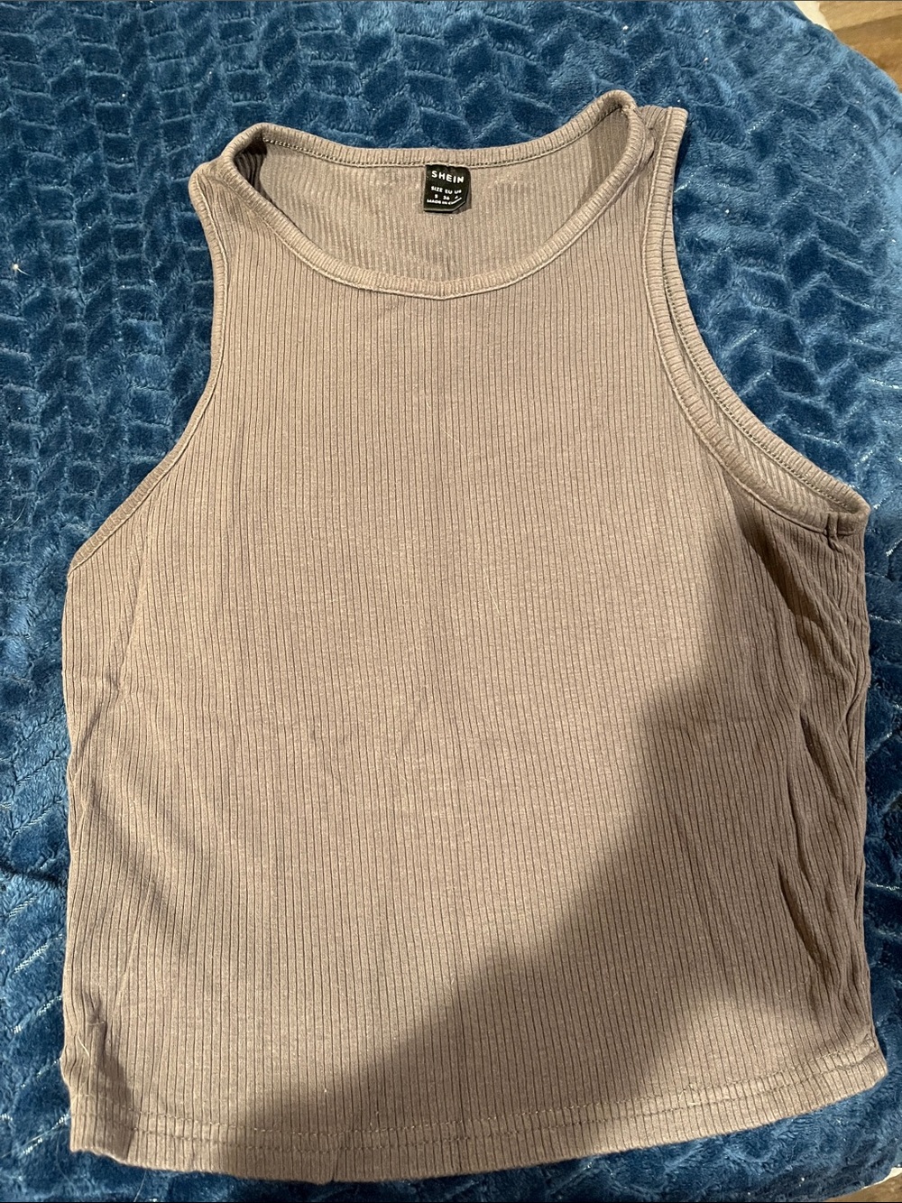 SHEIN Ribbed Cropped Tank Top - Sleeveless Knit